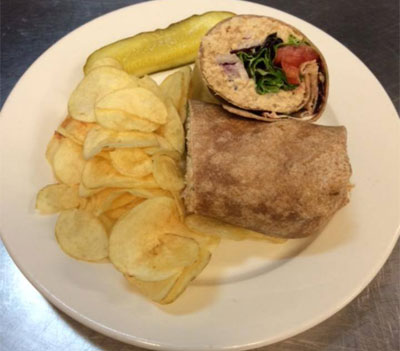 Tuna Salad Wrap with potato chips